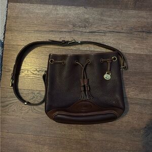 Dooney & Bourke Vintage Brown Leather Bucket Bag